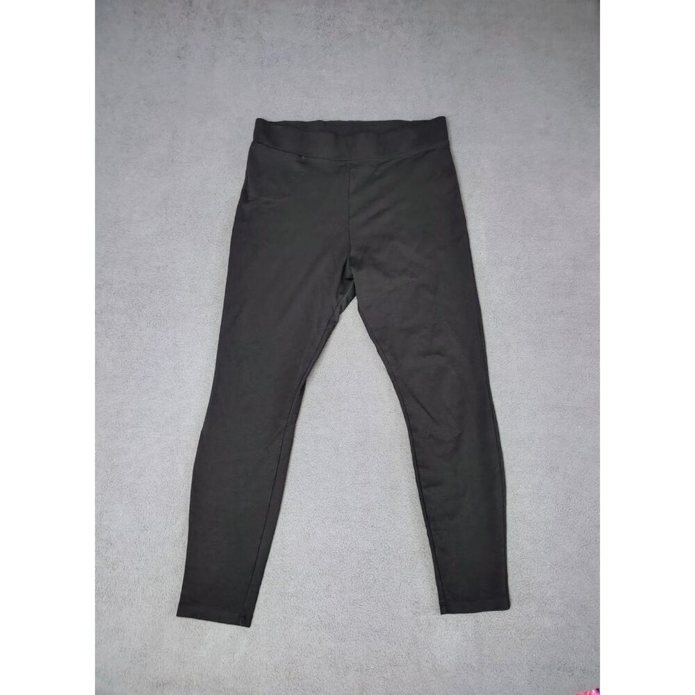 AMERICAN GIANT Women's Black Ponte Slim Leggings Skinny Pants Sz 14 Relaxed Fit